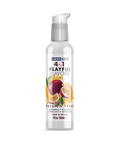 Swiss Navy 4 In 1 Playful Flavors Wild Passion Fruit - 4 Oz