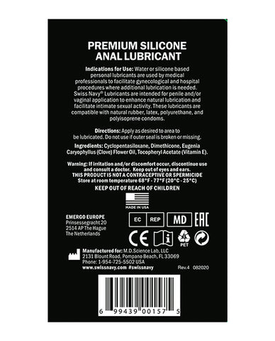 Swiss Navy Silicone Based Anal Lubricant - 2 Oz