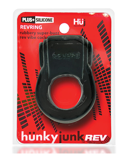 Hunkyjunk Revring Cock Ring W/vibe - Tar W/red Vibe