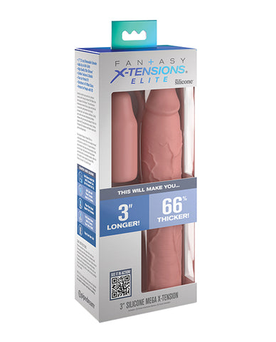 Fantasy X-tensions Elite 9 Inch Sleeve W-3 Inch Plug - Light