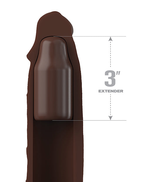 Fantasy X-tensions Elite 9 Inch Sleeve W-3 Inch Plug - Brown