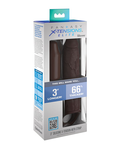 Fantasy X-tensions Elite 7 Inch Extension W-strap - Brown