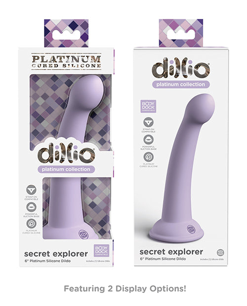 Dillio Platinum 6 Inch Secret Explorer Silicone Dildo - Purple