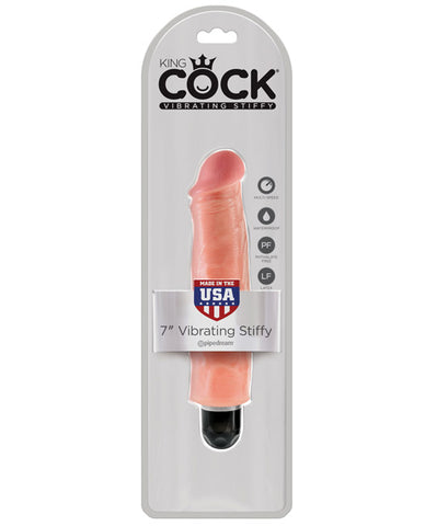 King Cock 7 Inch Vibrating Stiffy - Flesh