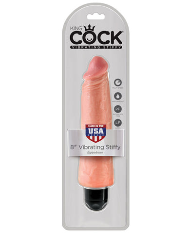 King Cock 8 Inch Vibrating Stiffy - Flesh