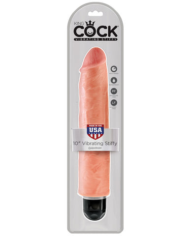 King Cock 10 Inch Vibrating Stiffy - Flesh