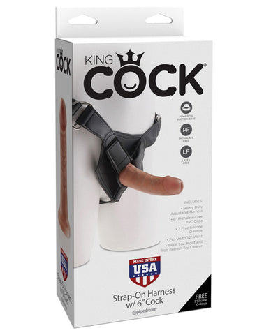 King Cock Strap-on Harness W-6 Inch Cock - Tan