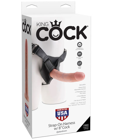 King Cock Strap On Harness W-8 Inch Cock - Flesh