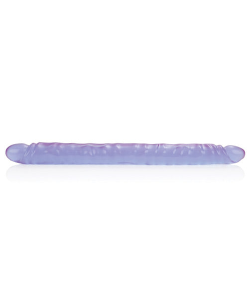 17 Inch Slim Jim Duo Veined Super Slim Dong - Reflective Gel Purple