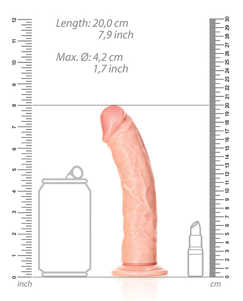Shots Realrock Realistic 7 Inch Curved Dildo - Flesh