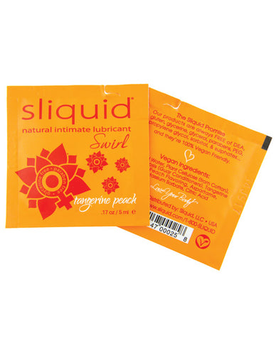Sliquid Naturals Swirl Lubricant Pillow - .17 Oz Peach
