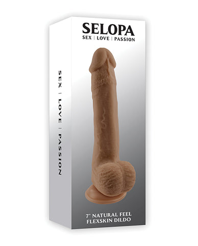 Selopa Natural Feel 7 Inch Flexskin Dildo - Dark