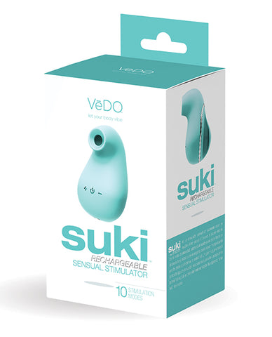 Vedo Suki Rechargeable Vibrating Sucker - Tease Me Turquoise