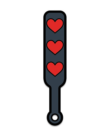 Wood Rocket Sex Toy Hearts Paddle Pin - Black-red