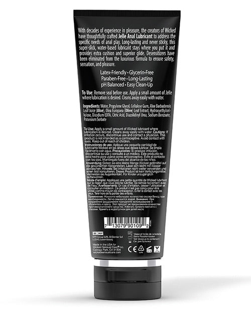 Wicked Sensual Care Jelle Water Based Anal Lubricant - 8 Oz Fragrance Free