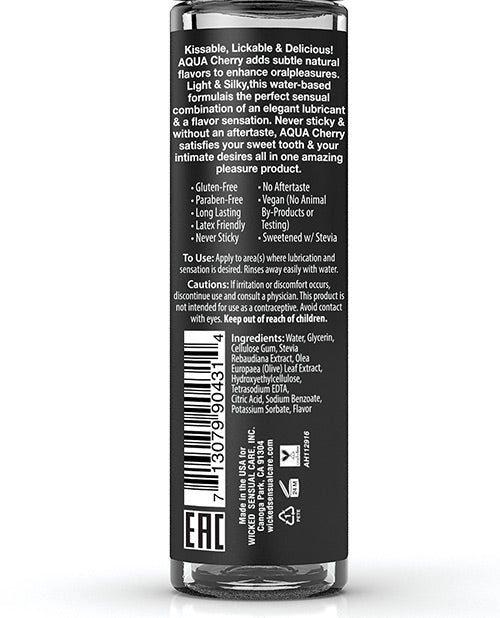 Wicked Sensual Care Aqua Water Based Lubricant - 1 Oz Cherry