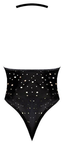 Glitz & Glam Teddy W/ Snap Crotch Black 2xl