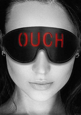 Bonded Leather Eye Mask Ouch" With Elastic Straps "