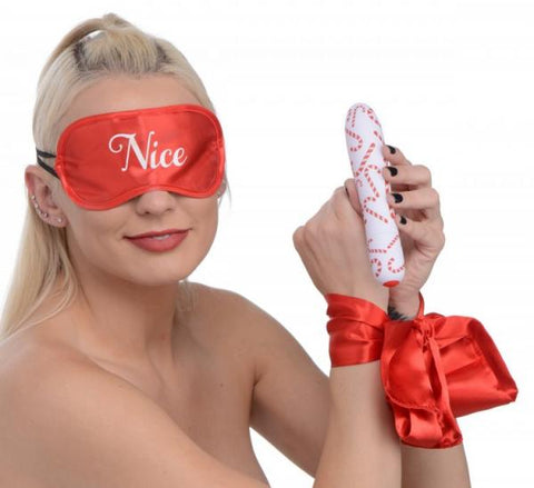 Bang! Naughty Holiday Kit Wrist Ties Xl Bullet & Blindfold
