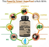 Wholesome Grass Fed Desiccated Beef Liver Capsules 180 Pills 750mg