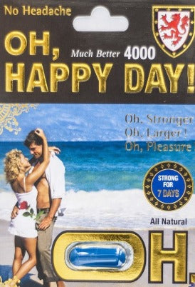Oh Happy Day 4000 Pill 7 Days Libido Enhancer 3000mg 1 Capsule