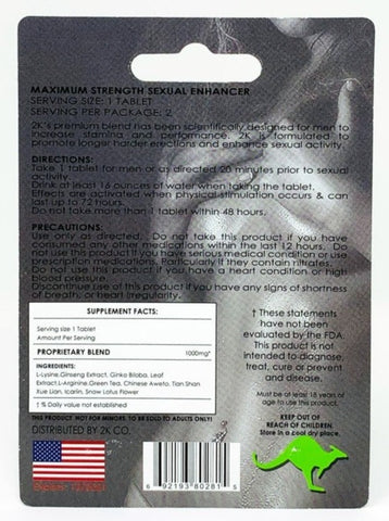 2K Kangaroo Green Pill Male Enhancements Double Pack