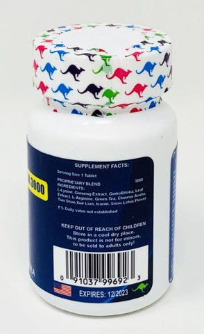 Kangaroo Blue Be the Man Sexual Enhancement 12 Pill Bottle