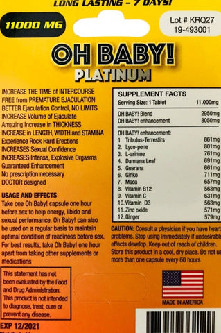 Oh Baby 11000 Platinum Male Enhancement Red Pill