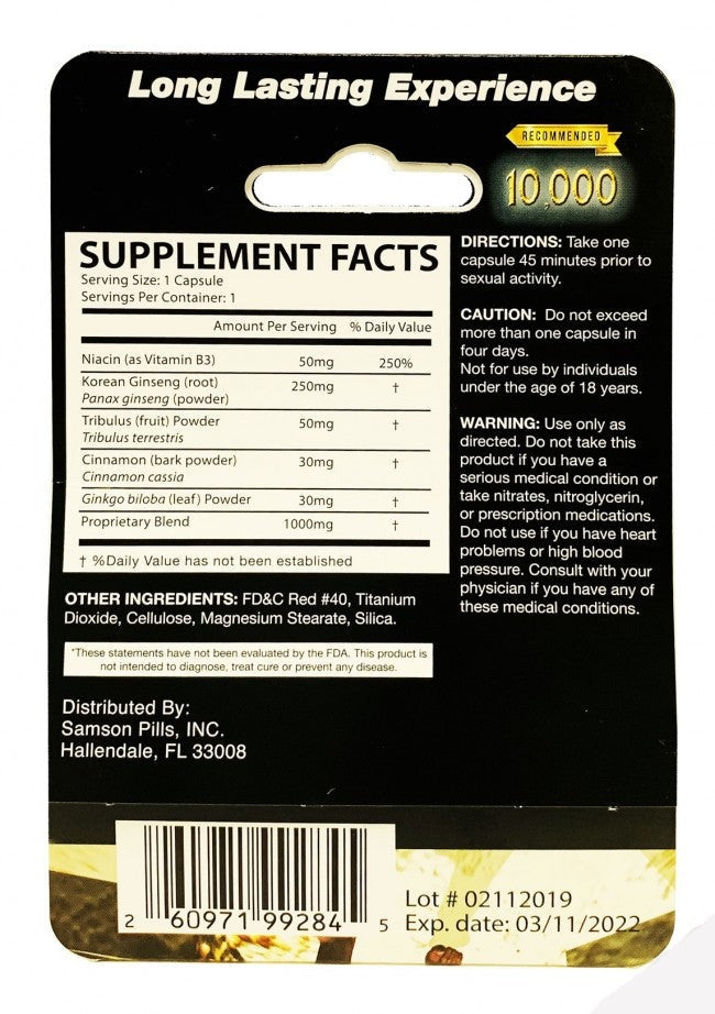 Samson 10000 Male Sexual Enhancement Herbal Gold Pill
