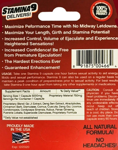 Stamina 9 Male Enhancement Pill 5000mg