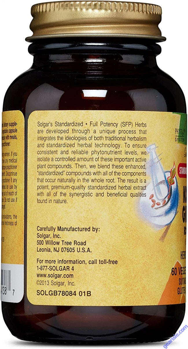 Solgar Korean Ginseng Root Extract 60 Vegan Pills