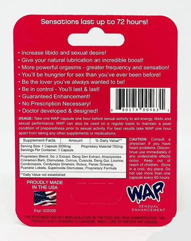 WAP 3000mg Female Sensual Enhancement Pill