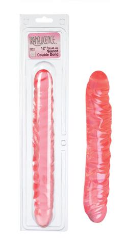 Translucence 12 inch veined double dildo