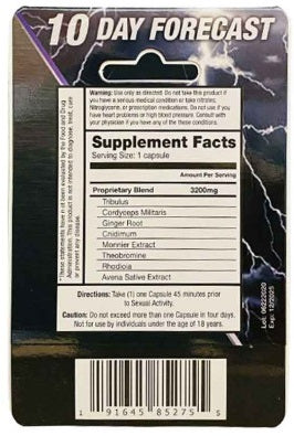 10 Day Forecast 3200mg Dietary Supplement Pill