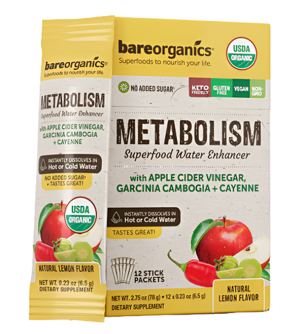 Metabolism Superfood Drink Mix Smoothie Booster 12 Cnt BareOrganics