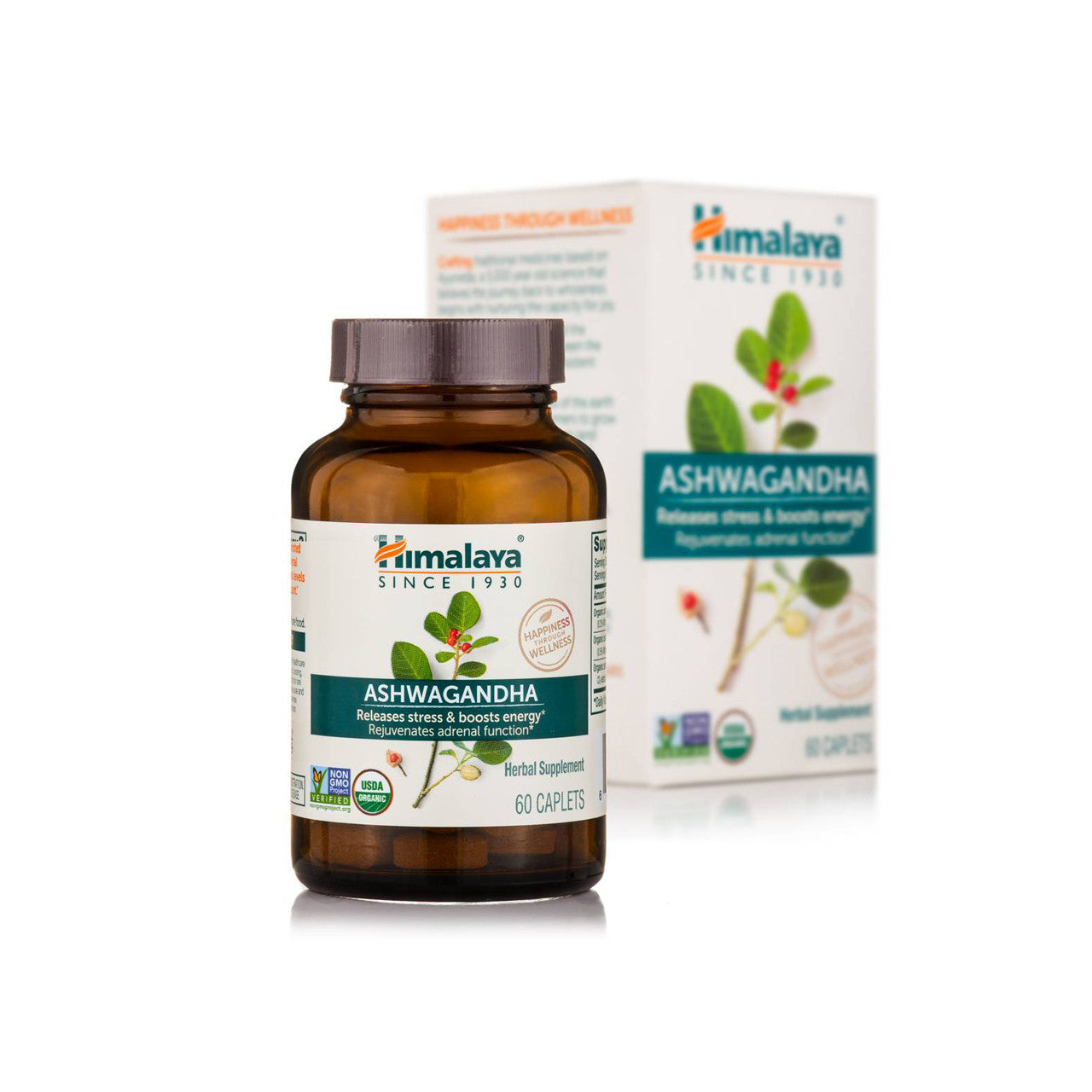 Himalaya Organic Ashwagandha Herbal Energy Booster 60 Caplets