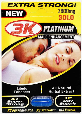 3 KO Blue Solo Gold XT Male Libido Enhancer Pill 2800mg