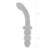 Glas 12 Inch Girthy Ribbed G-Spot Glass Dildo With Handle Grip Double Ended