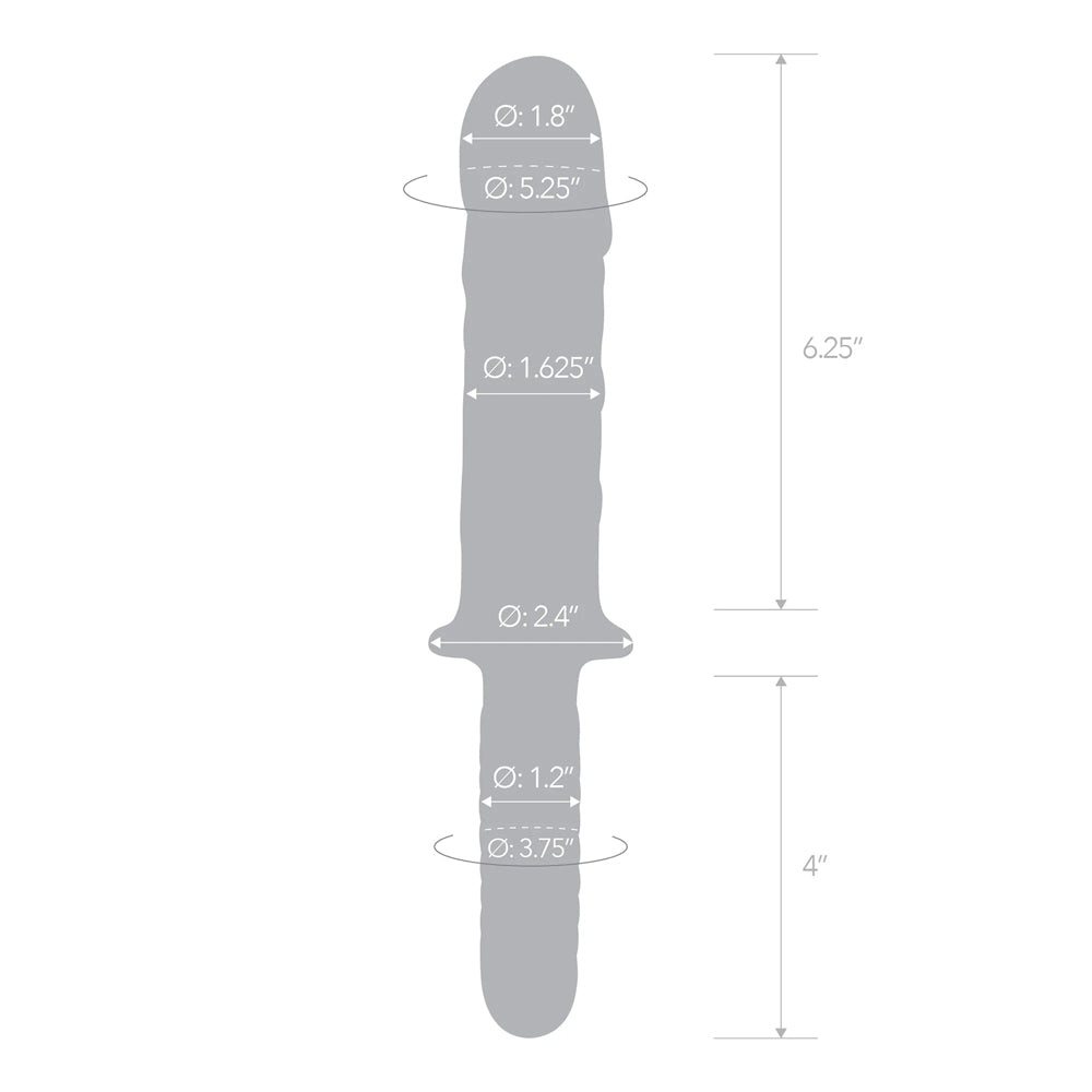 Glas 11 Inch Girthy Cock Double Ended With Handle