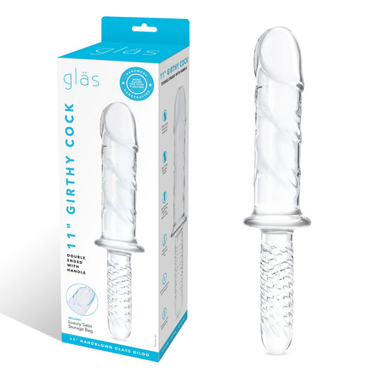 Glas 11 Inch Girthy Cock Double Ended With Handle