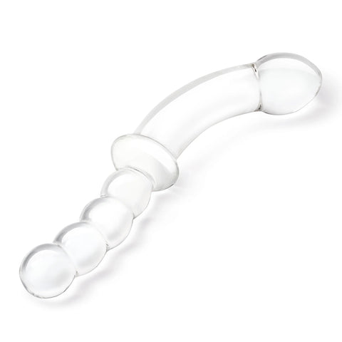 Glas 12.5&quot; Girthy Double Sided Dong With Anal Bead Grip Handle