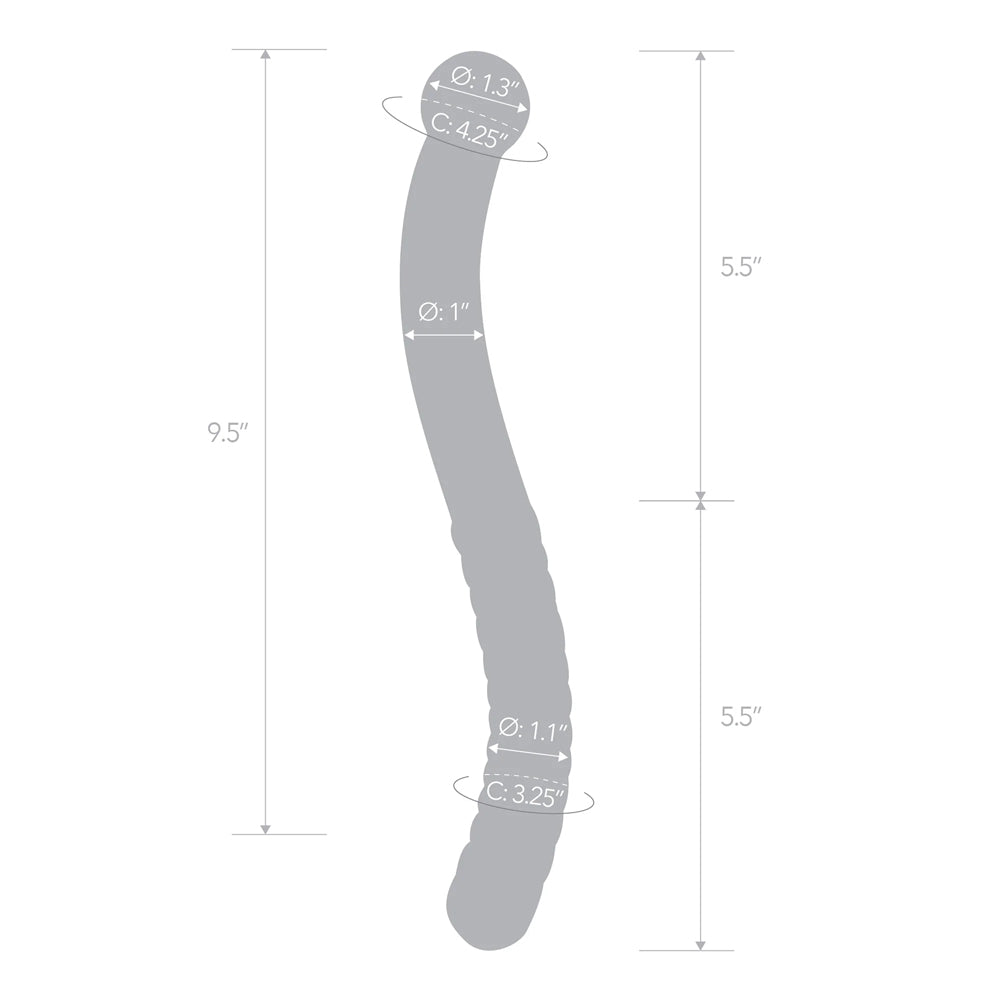 Glas 11 Inch Glass Pelvic Wand Double Ended