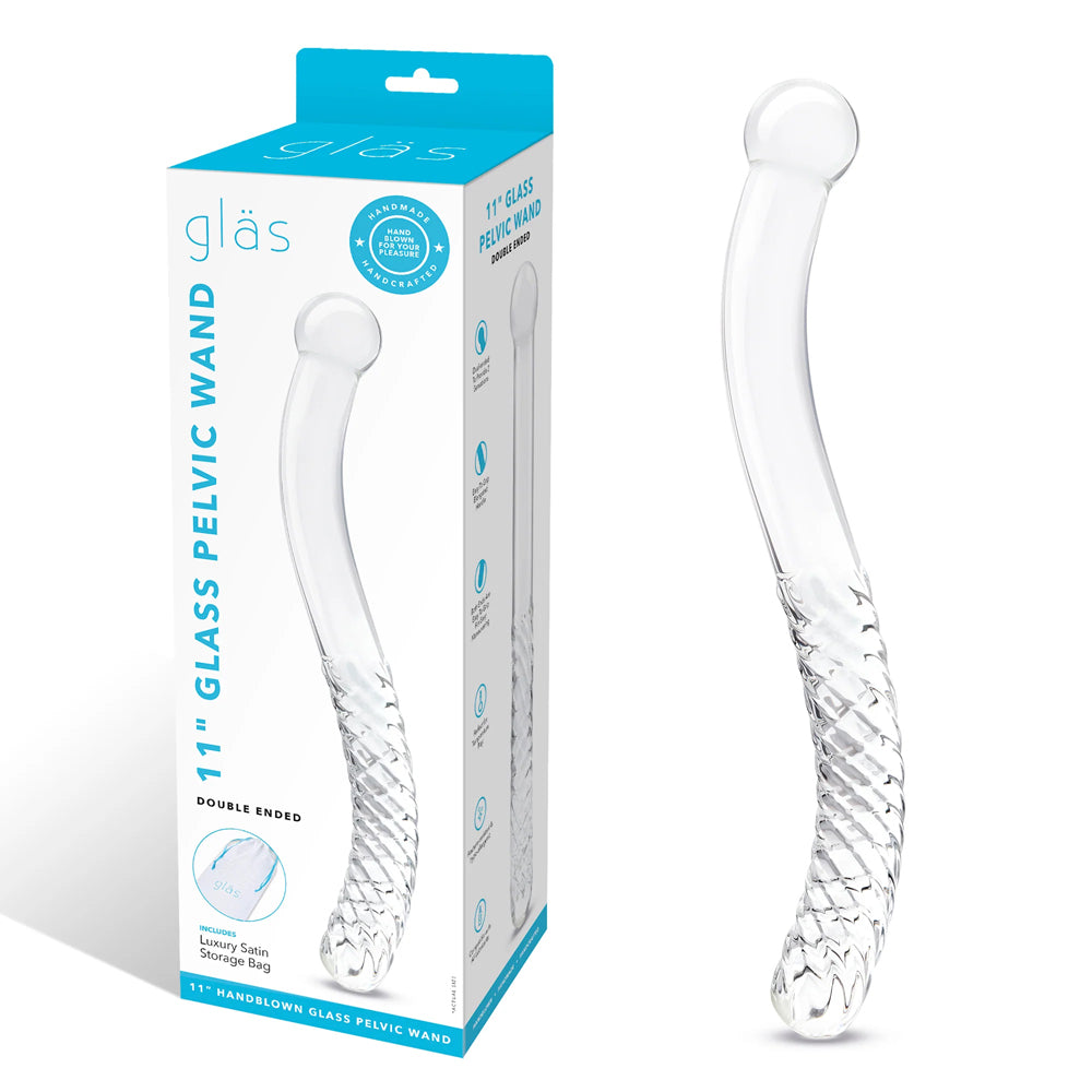 Glas 11 Inch Glass Pelvic Wand Double Ended