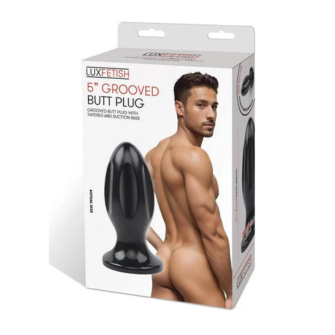 5 Inch Grooved Butt Plug