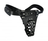 The Net Leather Male Chastity Belt With Anal Plug Harness