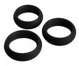 3 Piece Silicone C Ring Set - Black