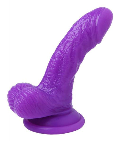 Silicone Curvy 4 inches Suction Cup Dildo Purple