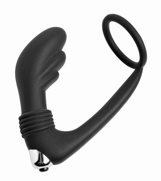 Nova Prostate Massager and Cock Ring Black