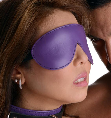 Blindfold Padded Leather - Purple And Black