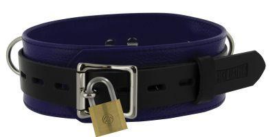 Strict Leather Deluxe Locking Collar - Blue And Black